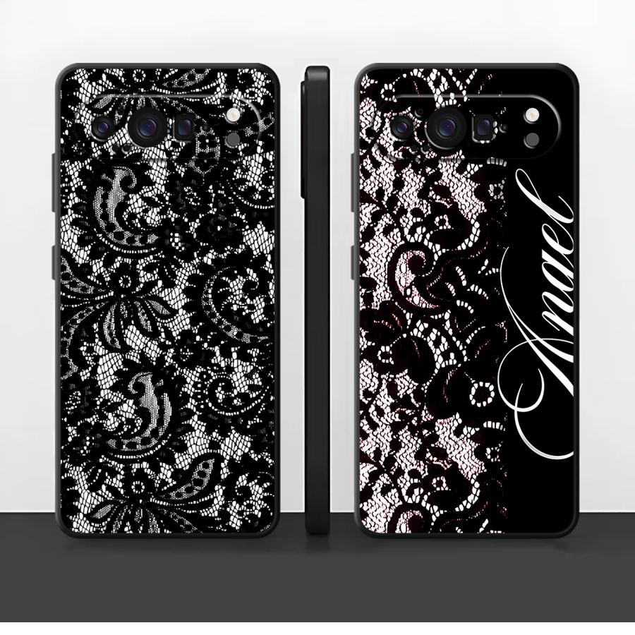 Retro Lace Art Case for Google Pixel 10A 6 7 8 Pro 7a 8a 10 9 Pro XL 6a 9a Funda Phone Cover