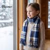 Warm Lightweight Velvet Scarf Double Sided for Kids, Soft Thickened Plaid Neck Warmer Easy to Tuck Boys and Girls, Comfortable Wrap Winter Outdoor