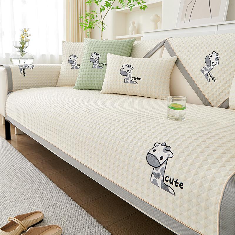 Ice Silk Sofa Cover Summer Universal Non-slip Sofa Mat Cool Feeling Mat Cushion Sofa Towel Couch Slipcovers for Living Room Home