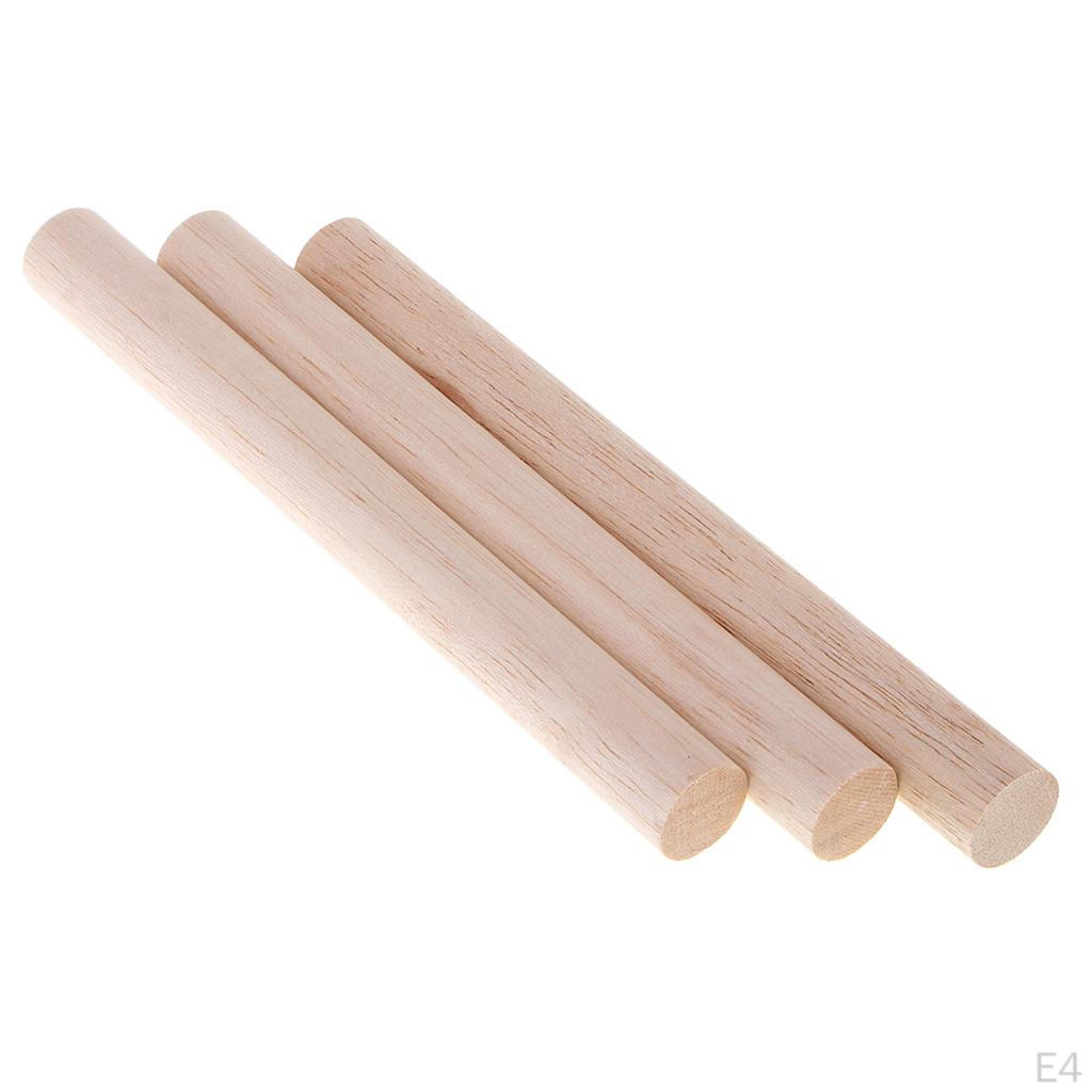 Onafgewerkte Ronde Balsa Hout Stukjes Staven voor Kinderen Kinderen DIY Kerstversiering Handgemaakte Speelgoed Knutselen