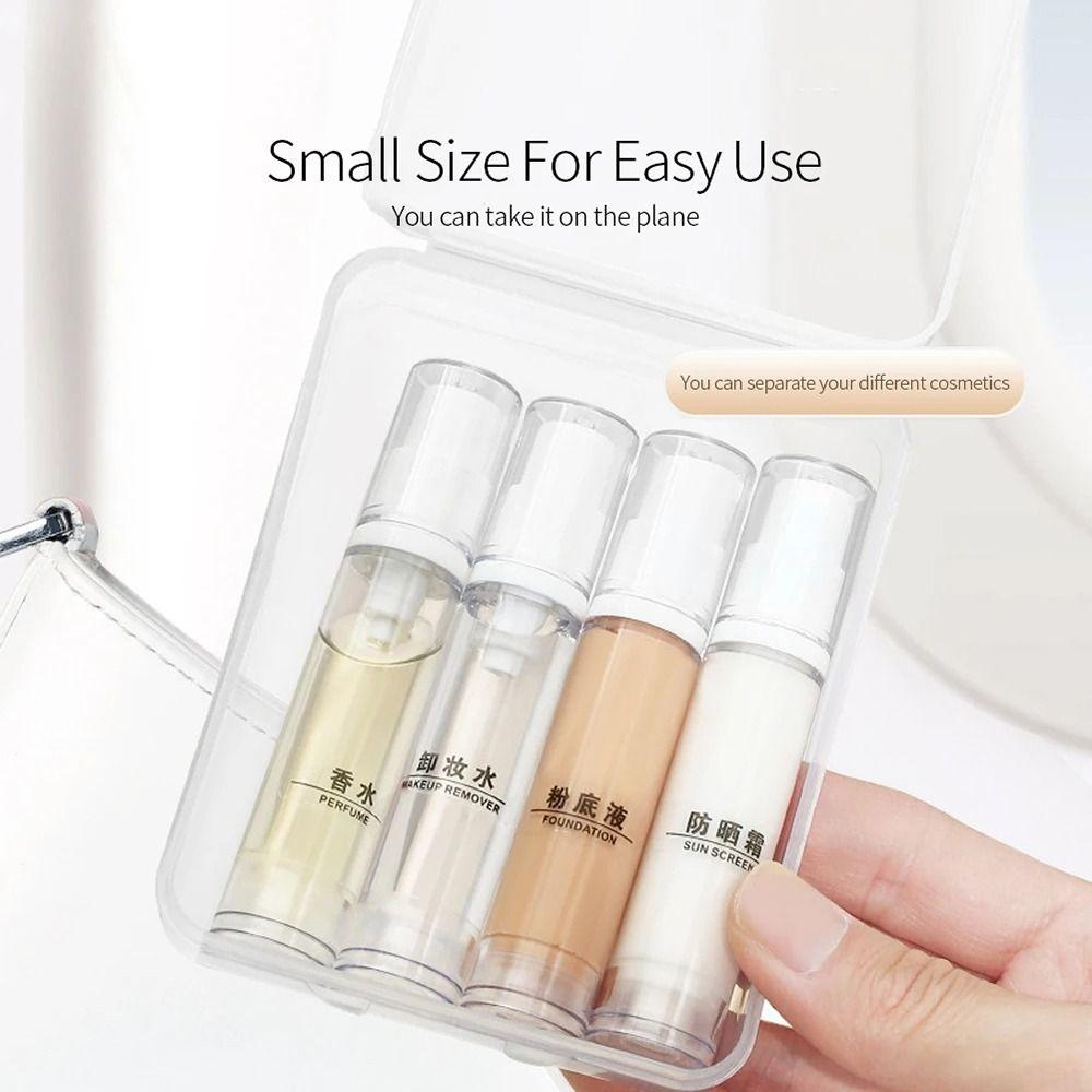 3/4Pcs 5-15ML Lotion Sprayer Bottle Empty Cosmetic Container Durable Travel Refillable Bottle