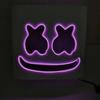 Fashion Luminous LED Mask DJ Costumes Accessories Glow Supplies Neon Light Marshmallow Mask For Music Festival Nightclub Dance