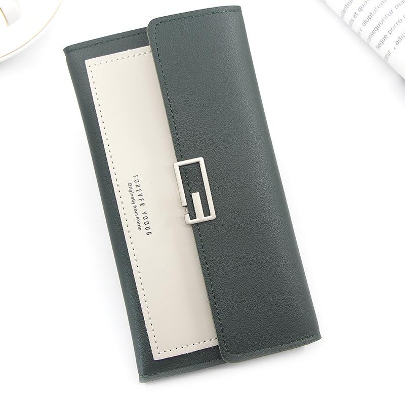 Модный женский кошелек-портмоне 2023 Новая корейская модель, длинный, трехскладный, с множеством отделений для карт StyleB