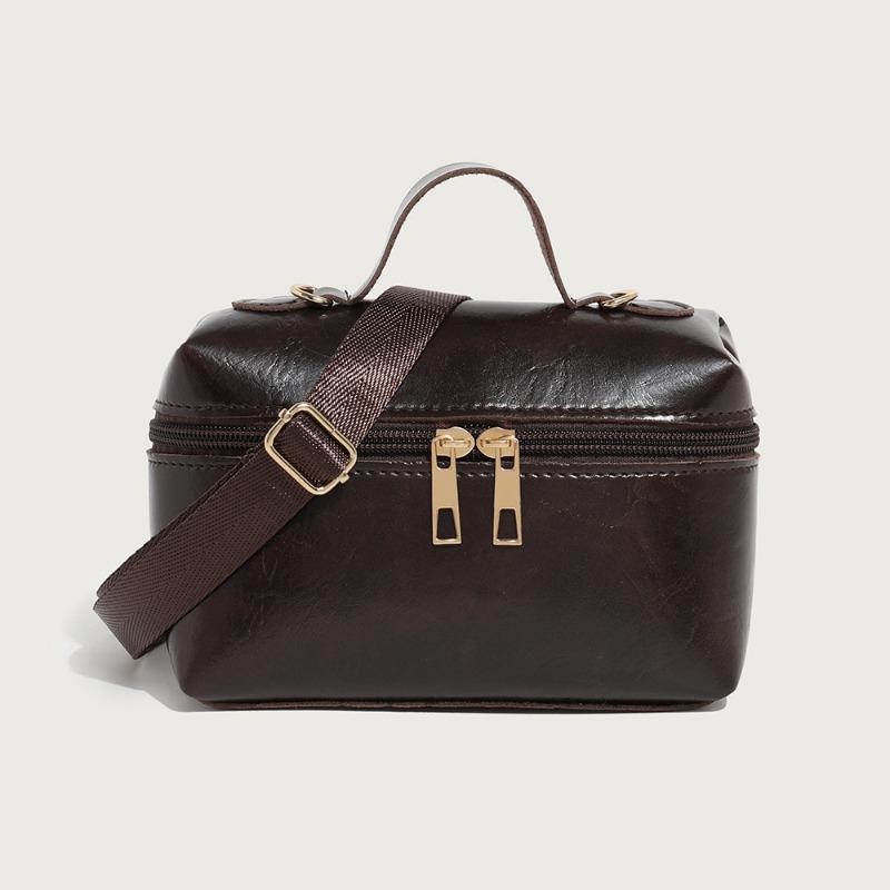 Women's Bag New Storage Portable Cosmetic Bag Fashionable Solid Color Simple Shoulder Bag