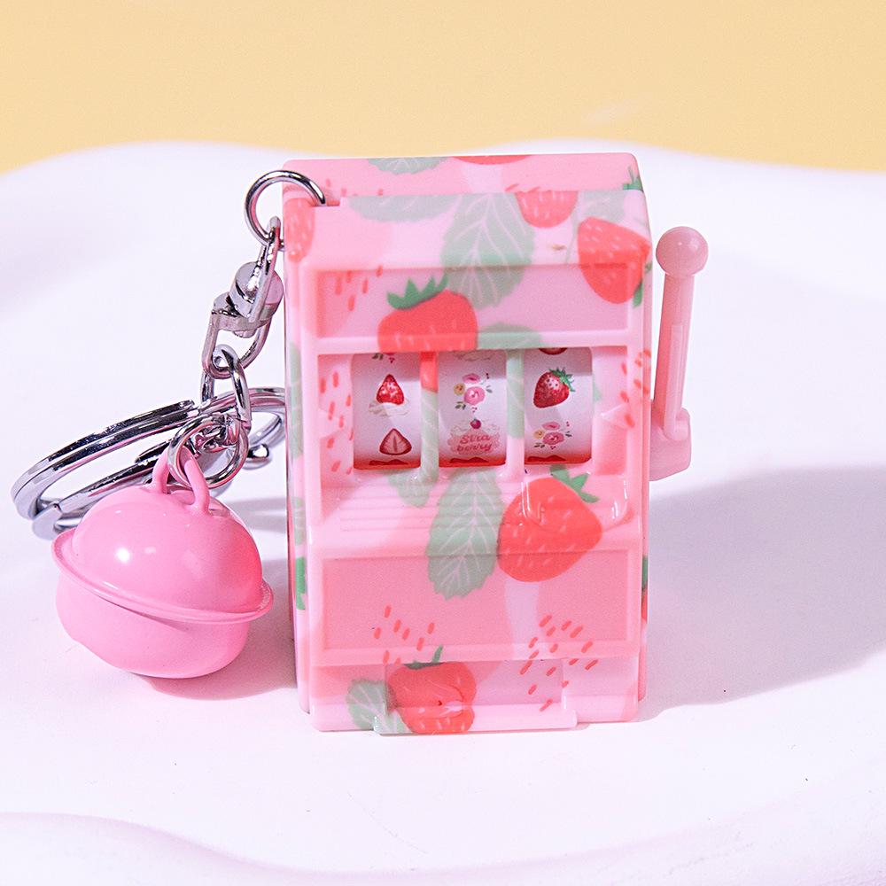 Retro Joystick Fruit Machine Keychain: Playable Spin Wheel Pendant Toy