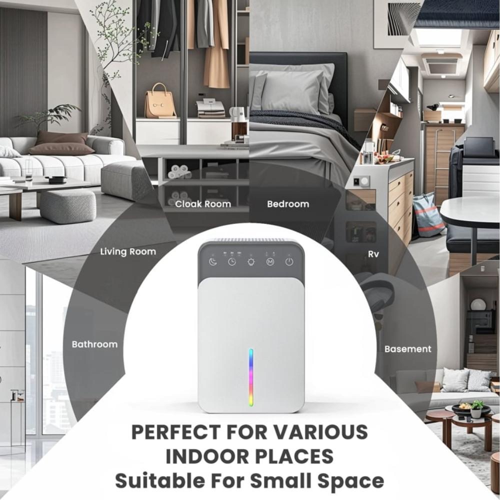 Dehumidifier with Timer/standby Mode/auto Defrost/white LED Light