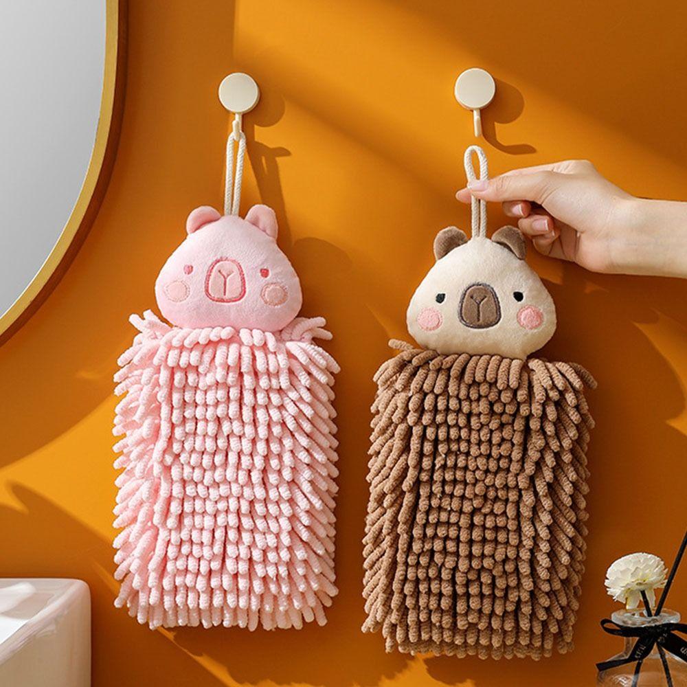 

Утолщенные подвесные полотенца для рук Capybara, настенные кухонные полотенца из микрофибры для дома розовый