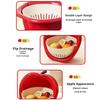 Double Layer Vegetable Drain Basket Large Capacity Creative Food Storage Container Multifunctional Cute Vegetable Fruit Strainer