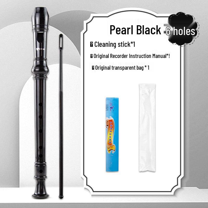 Swan ABS German Soprano Recorder for Students, 6/8-Hole, White Flute