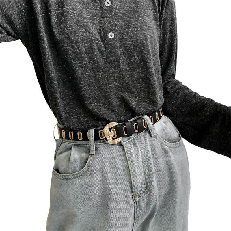 Belt Ladies Versatile Belt Punk School Pants PU Belt Retro Trend Hip Hop Custom Belt