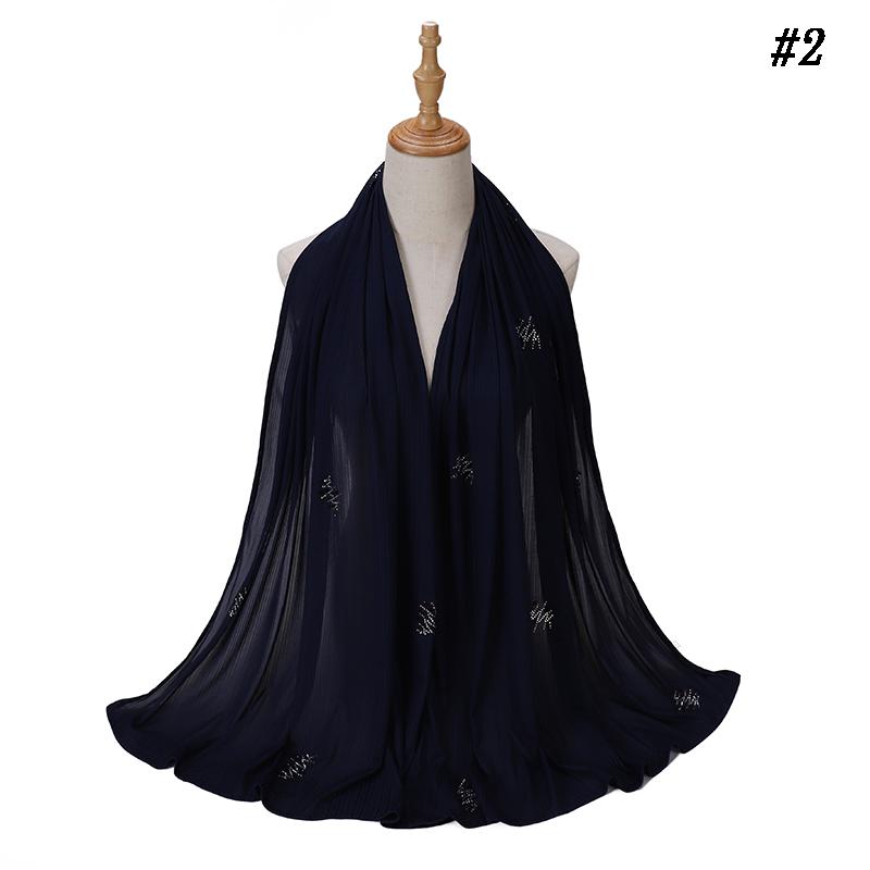 Ribbed Jersey Hijab Soft Breathable Stretch Scarf Shiny Sequins Muslim Shawls Wraps Islamic Headscarf Foulard