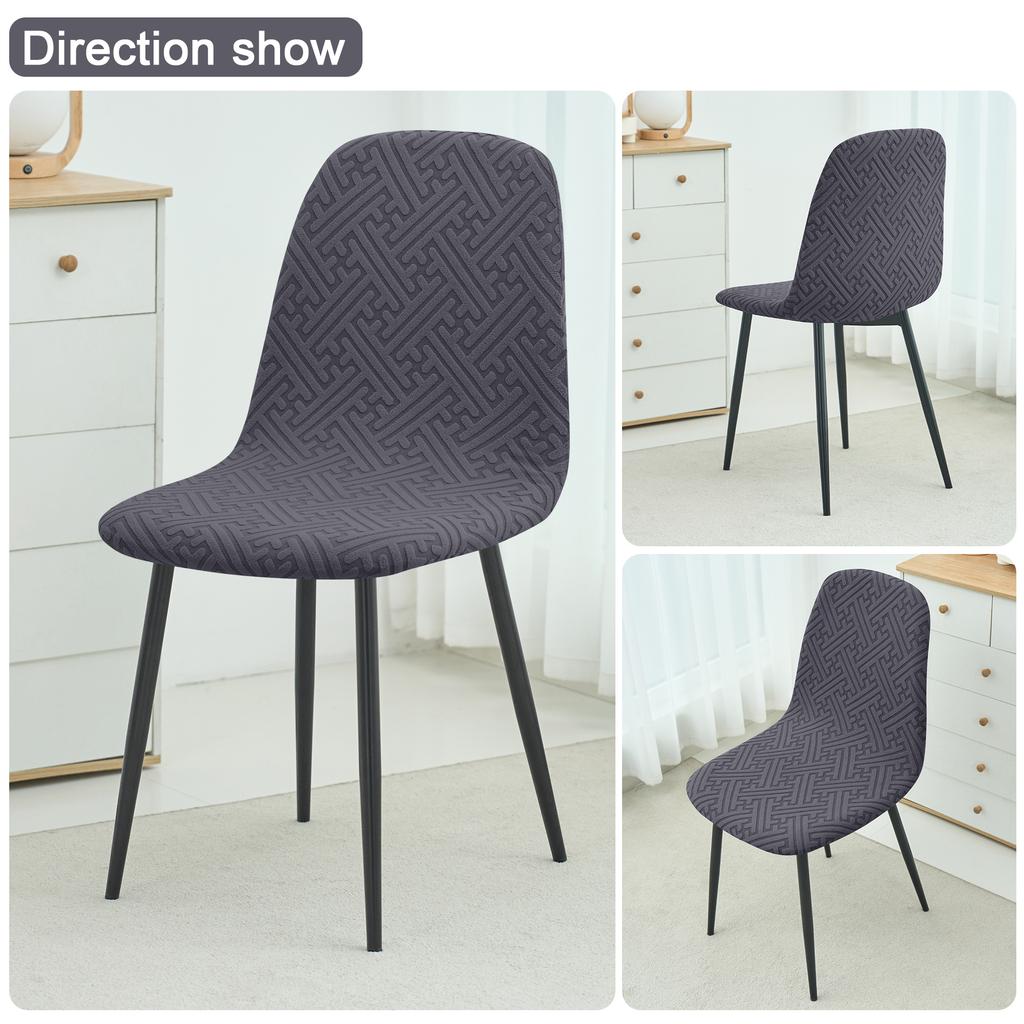 Jacqaurd Shell Chair Cover Stretch Short Back Scandinavian Chair Covers Adjustable Dining Room Seat Covers for Bar Party Wedding