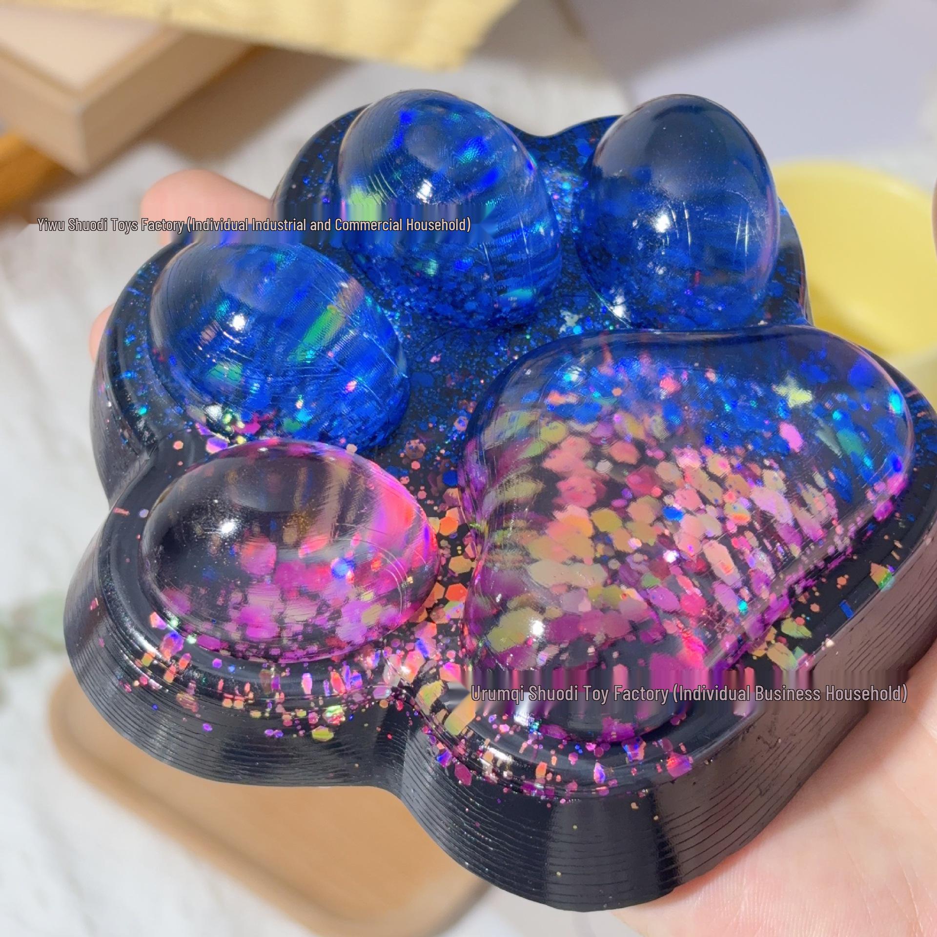 Сквиши-игрушка «Кошачья лапка» со звездным небом для снятия стресса