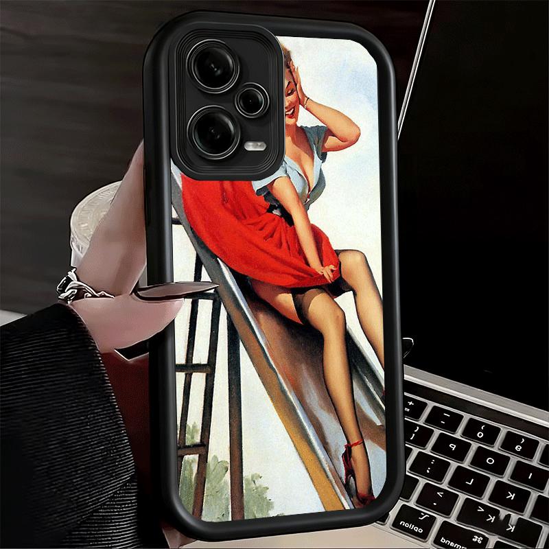 Retro Poster Style Pin Up Girls Soft Phone Case for Xiaomi Redmi Note 15 14 13 12 11 Pro Plus 10S 11S 4G 11T 5G Shell Silicone F