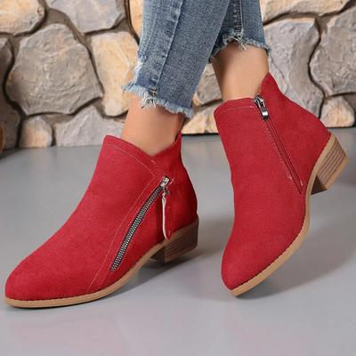 Autumn/winter New Boots Female Side Ankle Boots Female Low Heel Low Tube Student College Style Female Women Shoes Women Boots