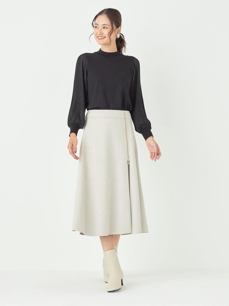 Ships Colors Women's Pleated Sleeve Combination Knit, Hand Washable, 226050007, Black, One Size