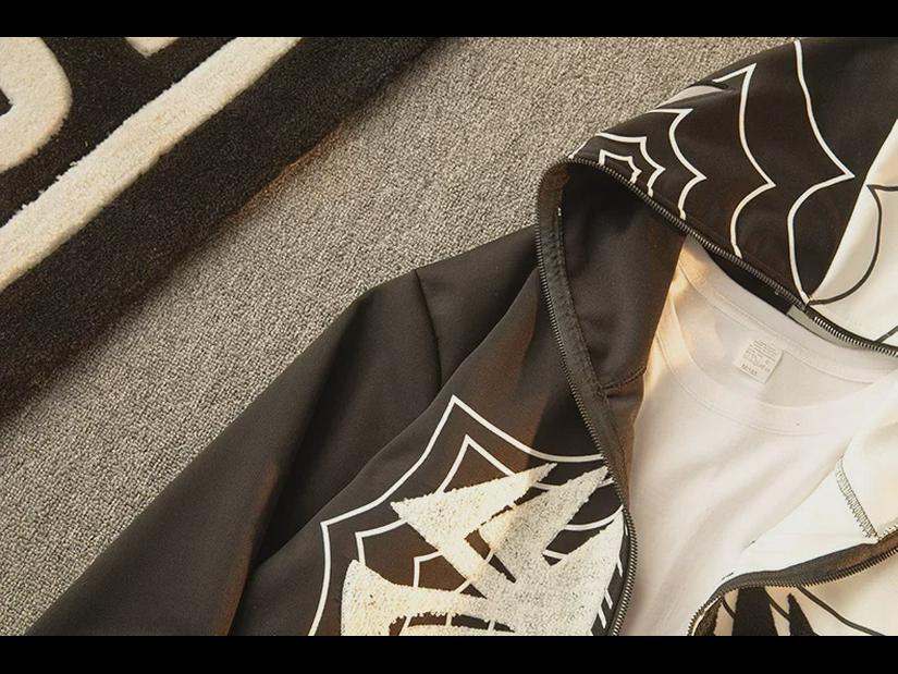 Unisex Spider-Man Embroidered Sports Hoodie Jacket - 300g Loose Fit, Fashionable Design