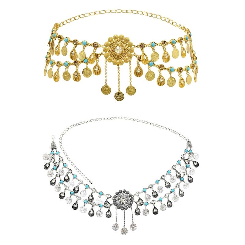 Coin Belly Chain Dance Dress Belt Coin Tassel Indian Waist Chain Jewelry Body Chain Bohemian  Metal Waist Belt