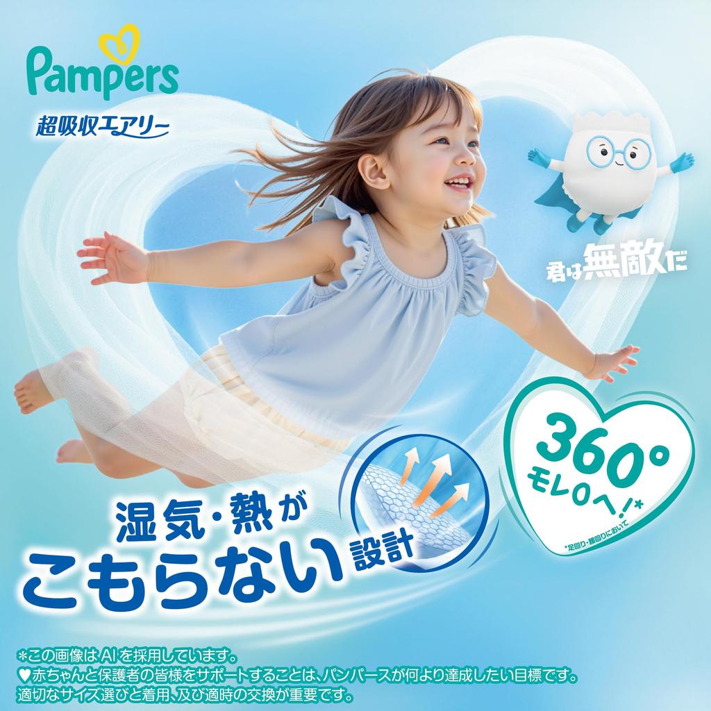 Pampers Super Absorbent Airy Diapers 36 Diapers Size (12-22kg) (Big Pants)
