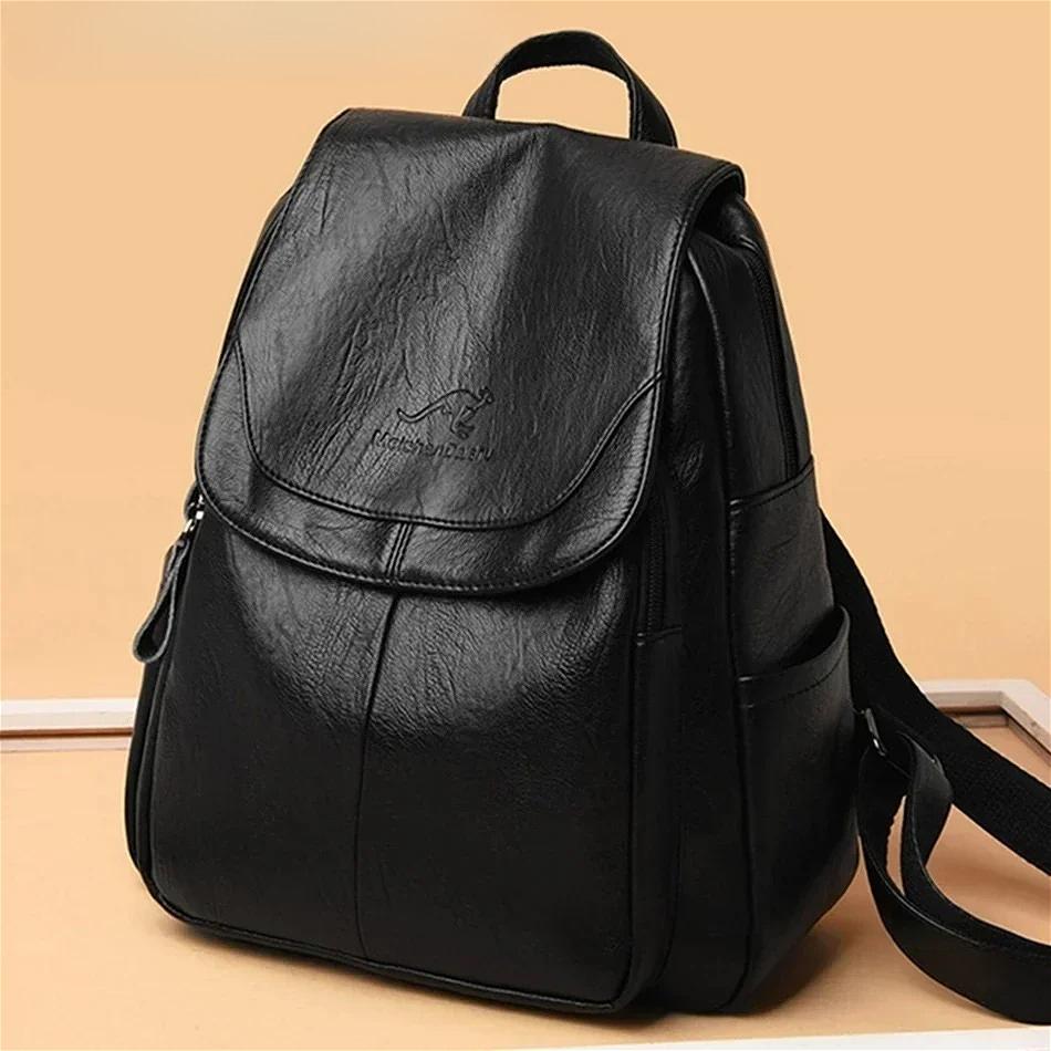 Women PU Leather Backpack Large Capacity Anti Theft School Backpack Casual Travel Daypack Fashion Shoulder Bag for Ladies