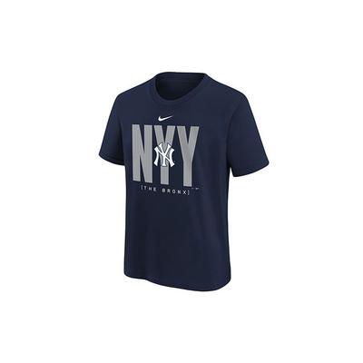 X MLB Letter Print Crew Neck Casual Simple Short Sleeve T-Shirt Kids Tops Navy-Blue 3Z3B7NMBY-NYY