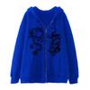 Women's Dragon Print Zipper Hoodie, 2025 European & American Trendy Loose Fleece Jacket