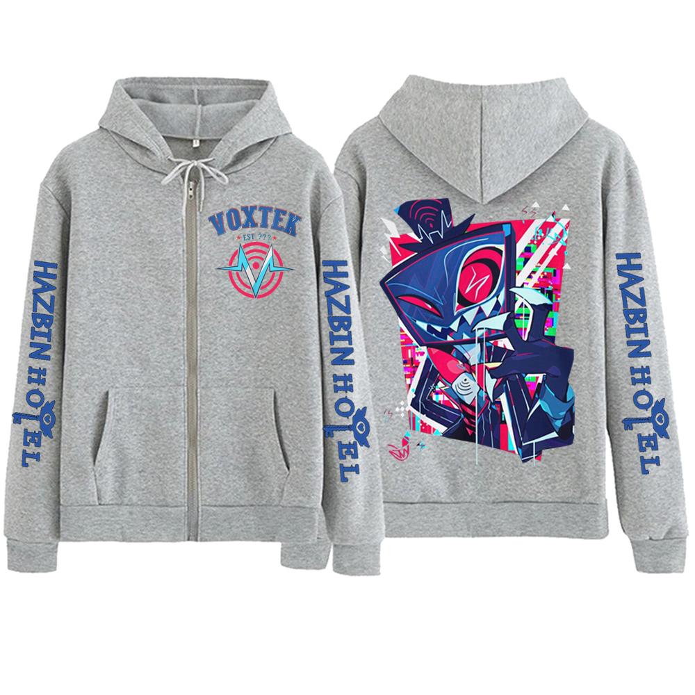 Hazbin Hotel VOX Character Design Zipper Hoodie Man Woman Harajuku Pullover Tops Long Sleeve Streetwear Sweatshirt