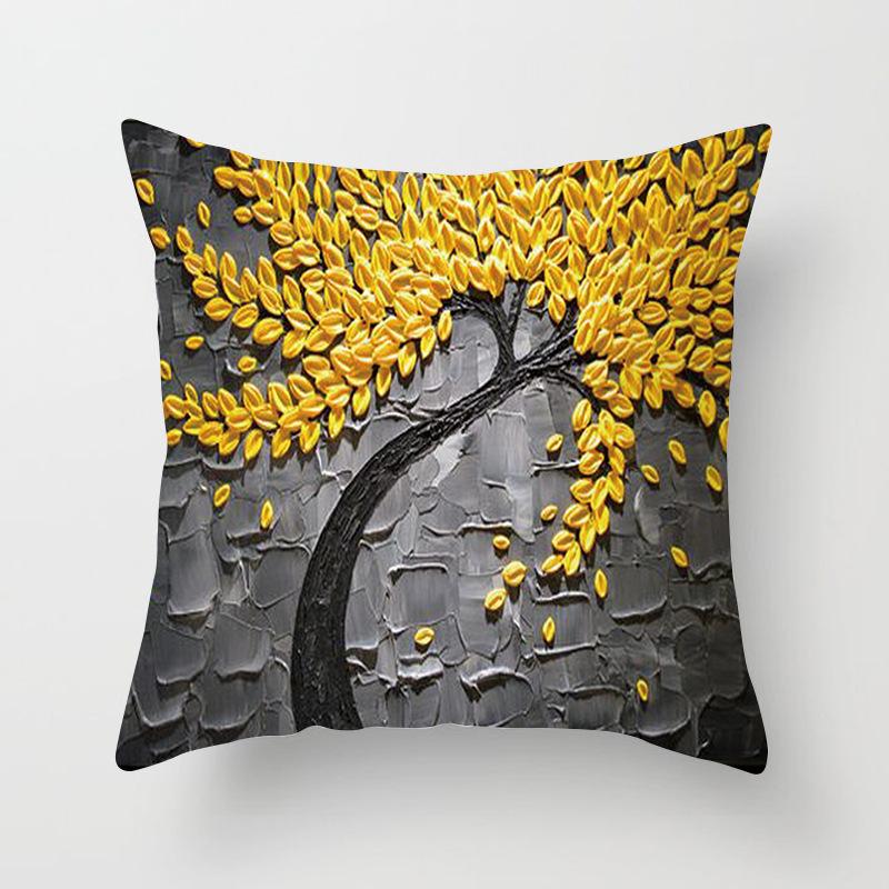 Red Leaves Lovers Valentine's Day Series Pillow Case Maple Leaf Falling Pillows Cover Tree Pattern Retro Cushion Pillowcases