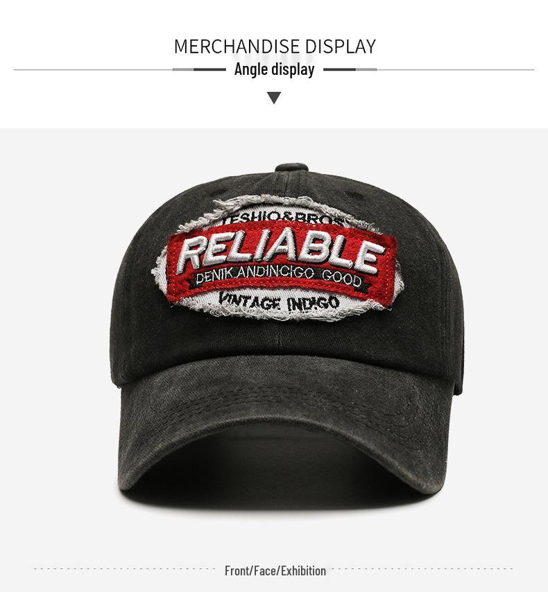 Trendige Herren-Baseballkappe im Vintage-Stil mit Stickerei: Europäische & Amerikanische Sonnenblende