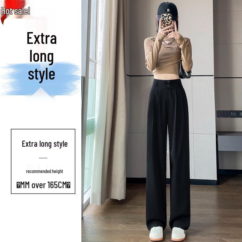 

Spring & Summer 2026 White Wide-Leg High-Waisted Pants 2XL (130-145 jin, Ships in 7 Days)