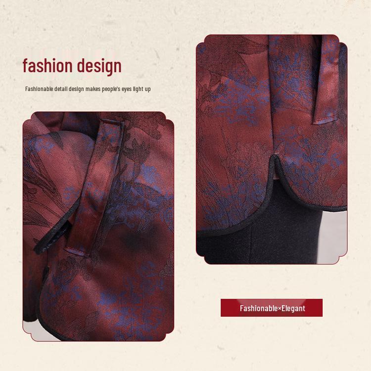 Plus Velvet Thickened Fur-Lined Coat for Elderly Women - Winter Grandma Style