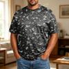 Camiseta Informal Transpirable Cómoda de Manga Corta con Cuello Redondo para Hombre Talla Grande Tejido Suave Top de Verano