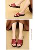 Genuine Leather Soft Sole Sandals for Women - Comfortable Non-Slip Flats for Middle-Aged and Elderly