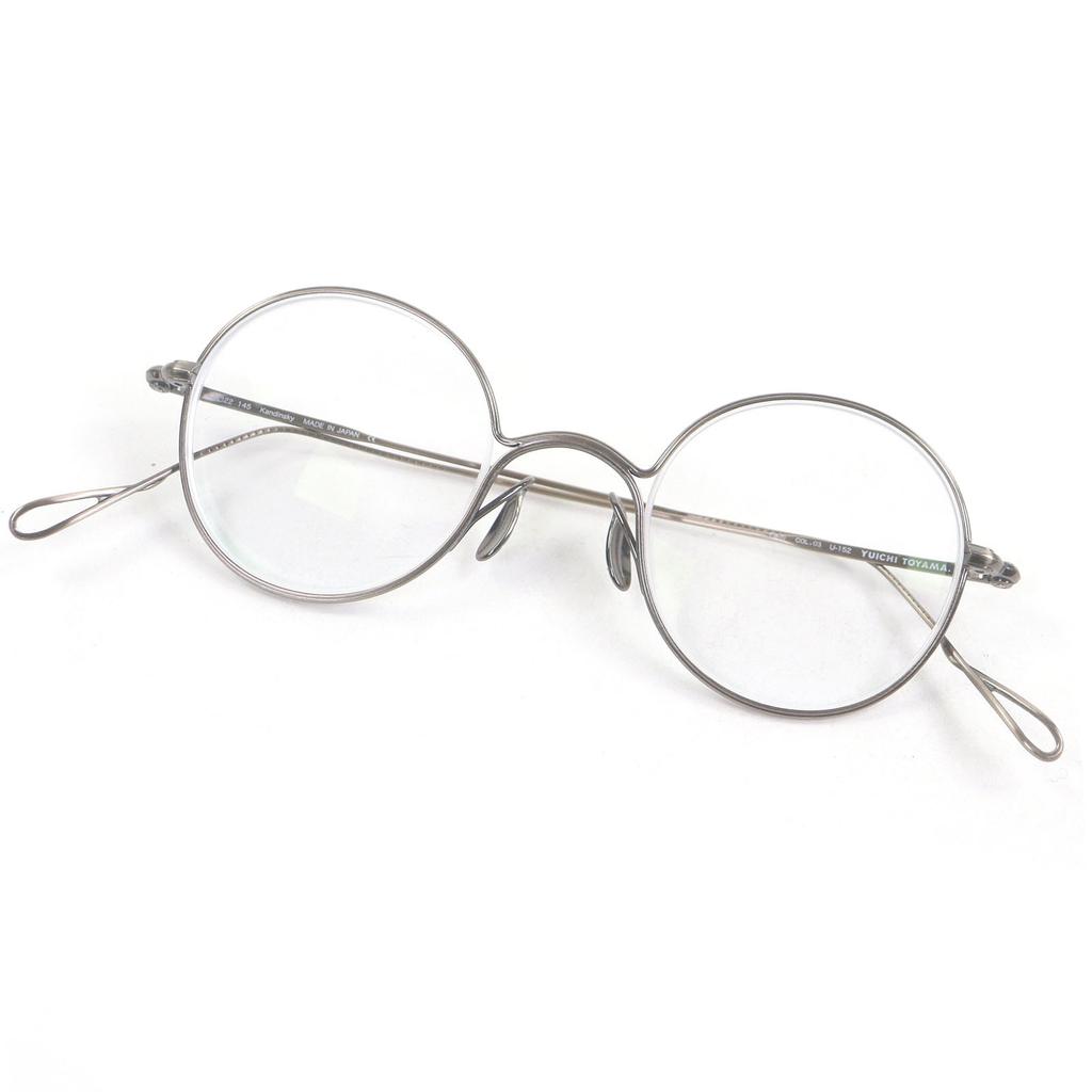 Excellent YUICHI TOYAMA Glasses Kandinsky Round Metal Frame Silver Used