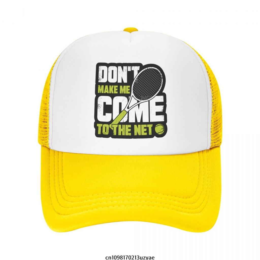 Dont Make Me Come To The Net Tennis Graphic Trucker Hat Polyester Adjustable Mesh Sport Cap