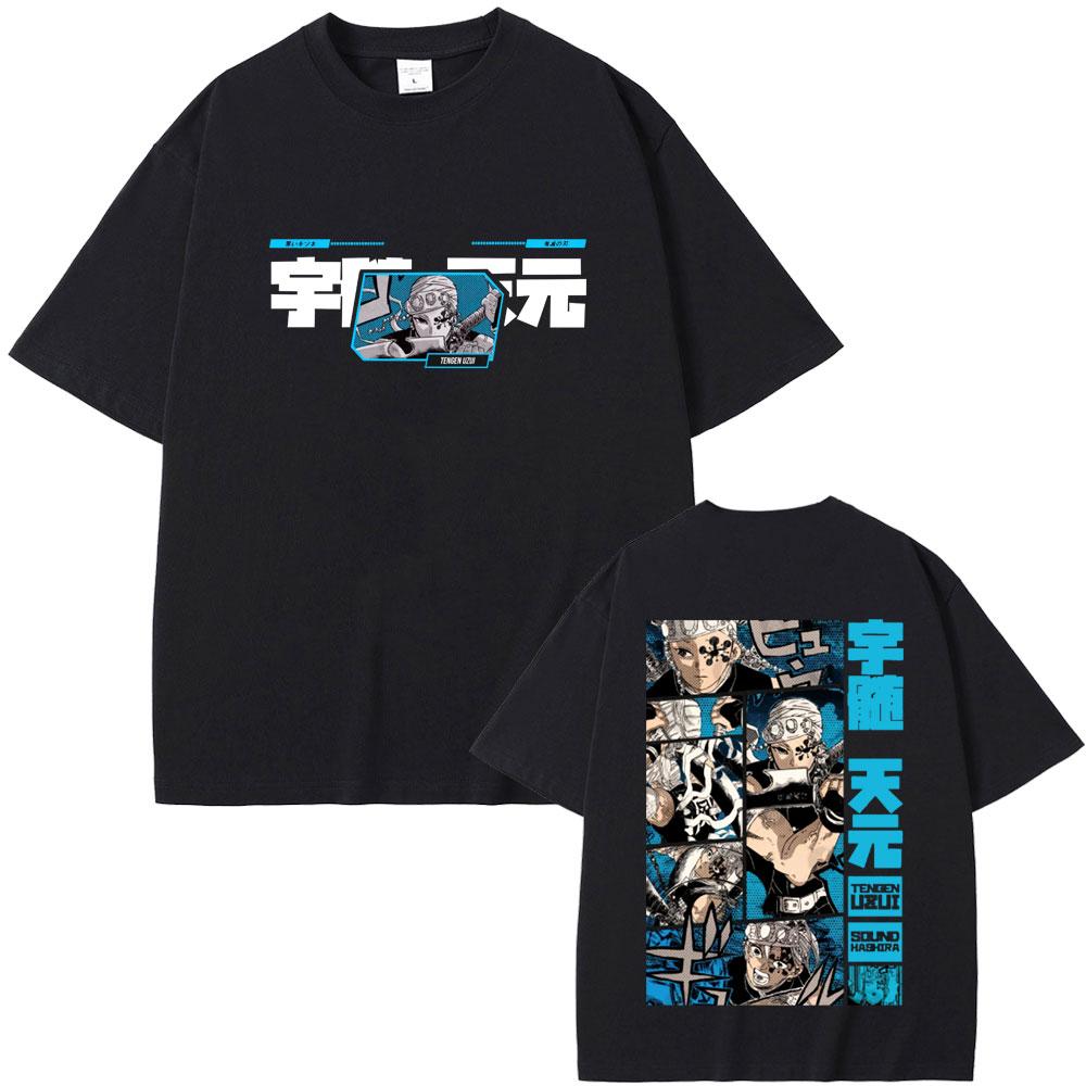 Anime Demon Slayer T-shirt Funny Muscle Rat T Shirts Uzui Tengen Graphic Tshirt Summer Men Women Casual Cotton Oversized Tees