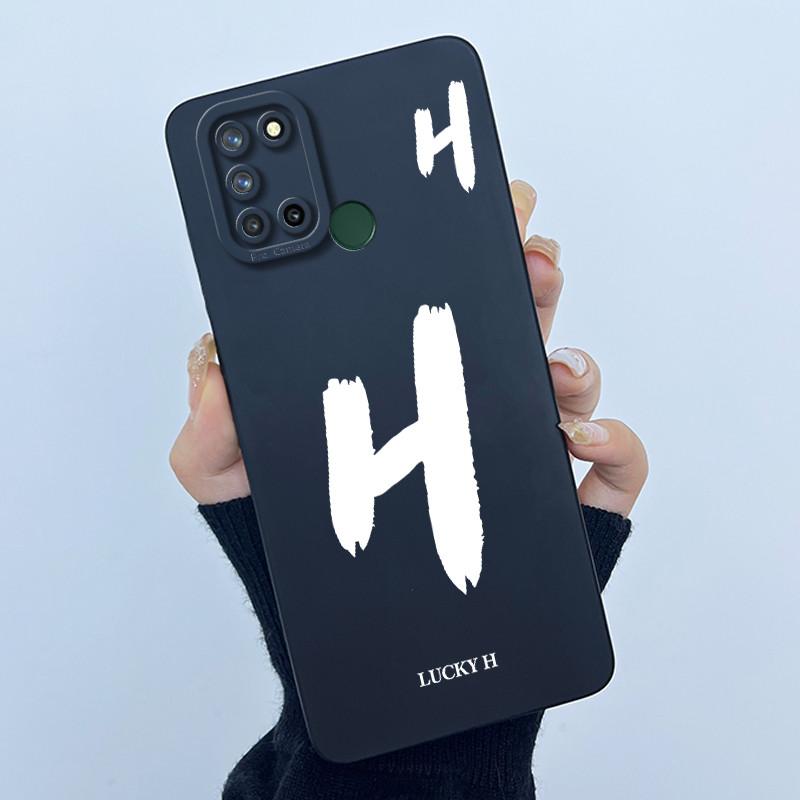 Casing For Realme 7i 7 i RMX2103 Realme C17 RMX2101 Phone Case Lucky Initial Letter Silicone Matte Soft Shockproof Bumper Cover