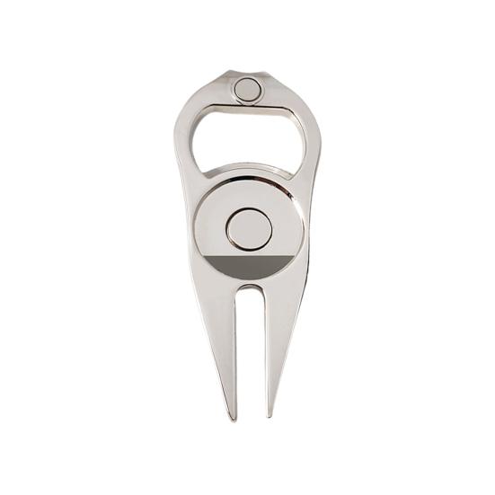 Zinc Alloy Golf Divot Repair Tool Bottle Opener Magnetic Ball Marker Holder Metal Green Fork Tool Golf Accessories Men Women Golfer Enthusiasts Gift