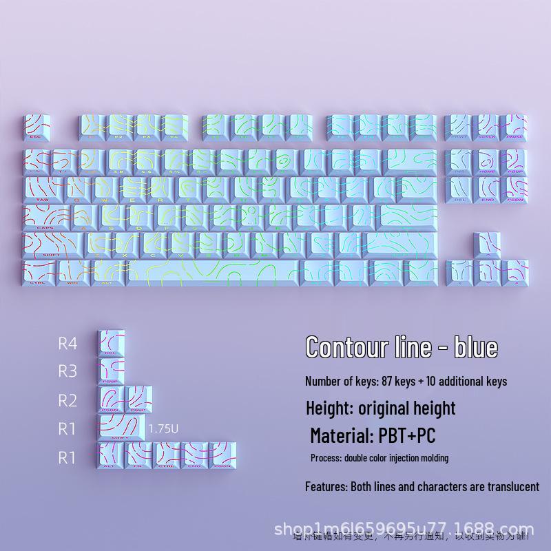 Contour 4.0 Gradient Translucent Tastenkappen - Originalhöhe, Rissige Zeichen, 6087108 Benutzerdefinierte Mechanische Tastatur