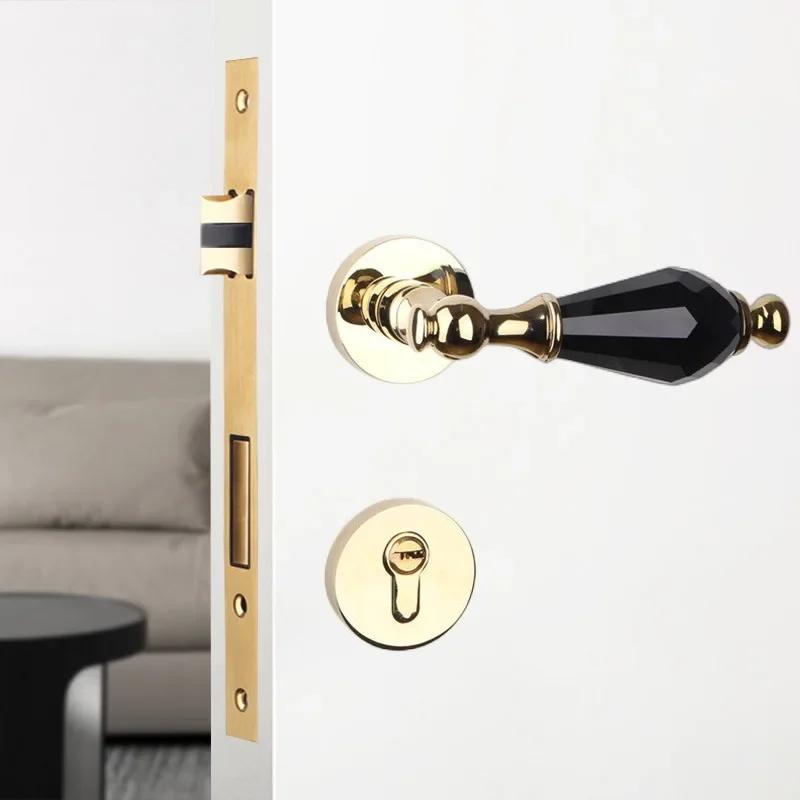 Metal Ceramic Indoor Door Lock Silent Lock Safety Split Locks Magnetic Lock Door Handle Door Furniture Hardware Accessories Tool