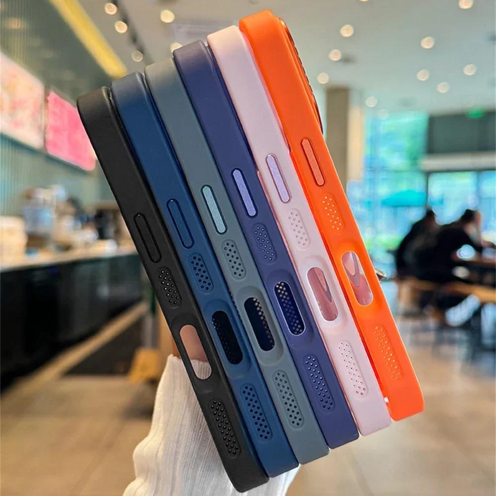 Luxury Clear For Magsafe Heat Dissipation Frame Phone Case For 17 16 15 14 13 12 11 Pro Max Acrylic Protective Back Cover