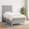 Exclusive House - Slatted Bed Base with Mattress Light Grey 80x200 Cm Fabric