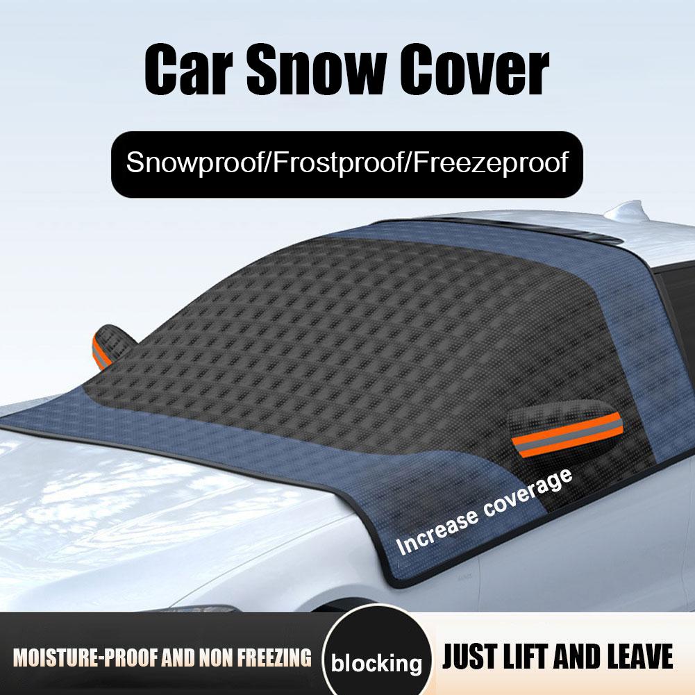 Car Winter Snow Cover Front Windshield Sunshade Antifreeze Multi-layer Thickening Half Snow Cover Cotton Car Cover And Wate H3U8