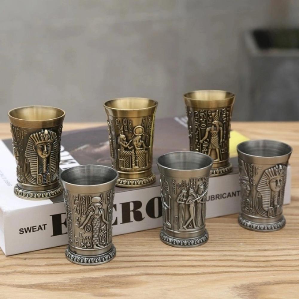3-Piece Vintage Pharaoh Sphinx Wine Glass Set—Perfect for Bars, Pubs, Nightclubs, and Restaurants