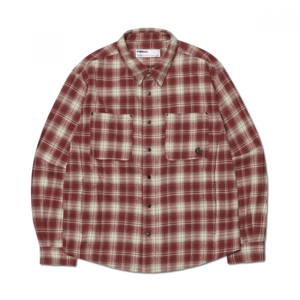 Фланелевая клетчатая куртка-рубашка Nomanual Бордовый L