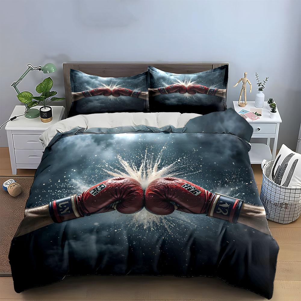 Boxing Gloves Clash Design Bedding Duvet Cover Set (1*Duvet Cover 2*Pillowcases, without duvet insert)
