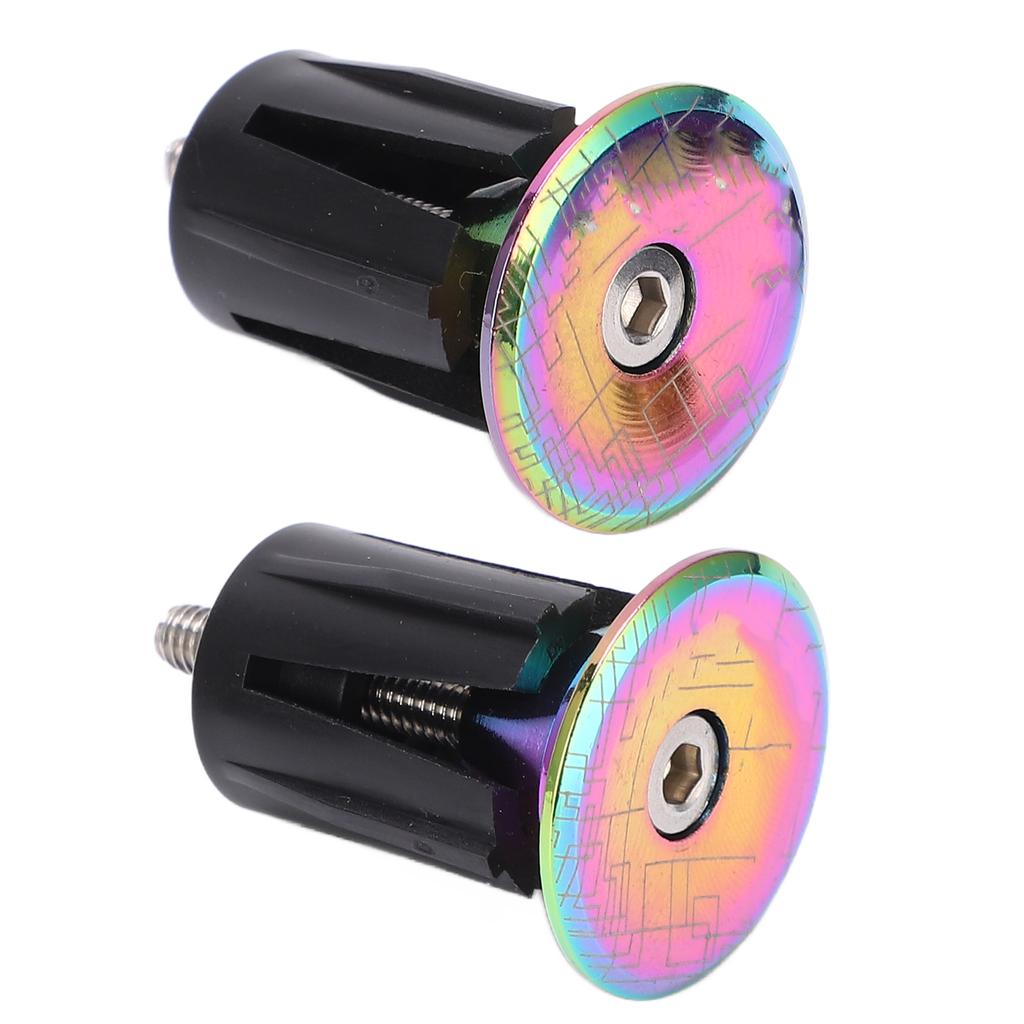2PCS Mountain Bike Handlebar End Caps Inflatable Adjustable Plated Colorful Aluminum Alloy