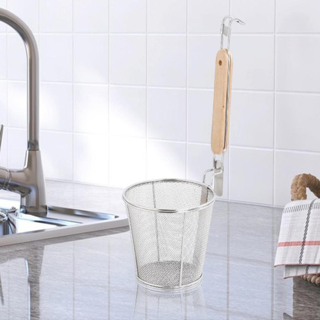 Noodle Strainer Deep Skimmer Food Dumpling Mesh Pasta Basket for Restaurant