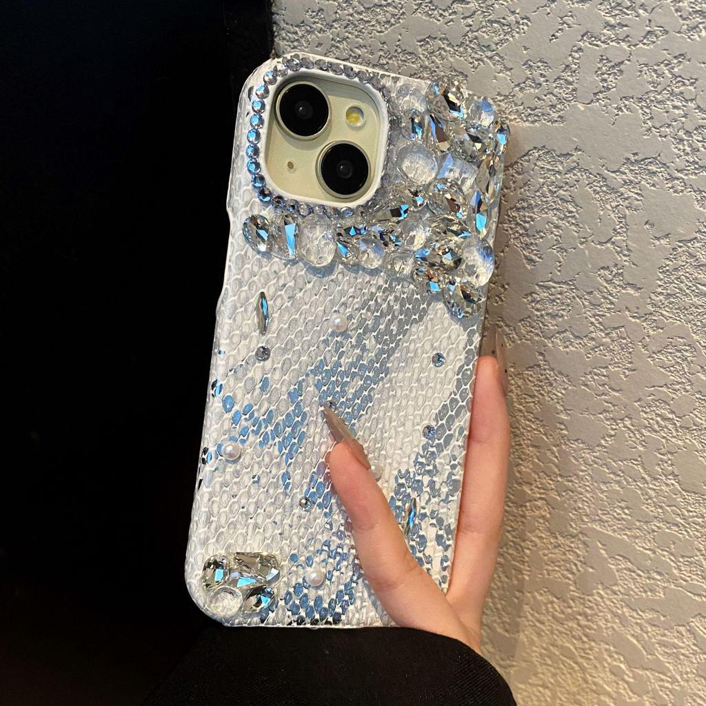 Rhinestone Leather Drop-proof Phone Case for Apple 17 Pro Max/16/15 Pro/14/13 Pro Max