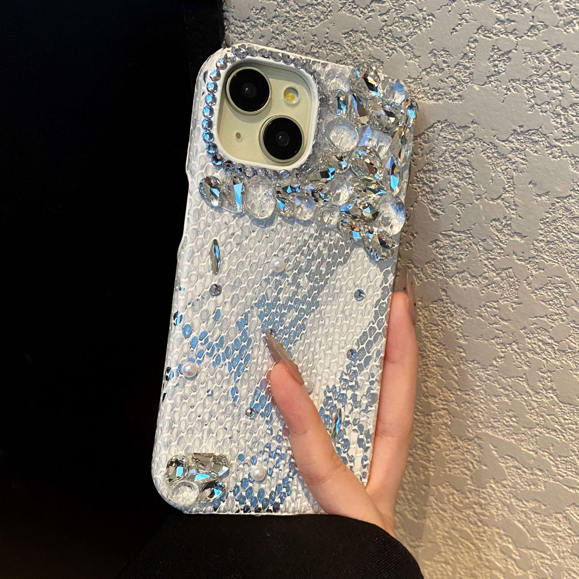 

Rhinestone Leather Drop-proof Phone Case for Apple 17 Pro Max/16/15 Pro/14/13 Pro Max iPhone 5S